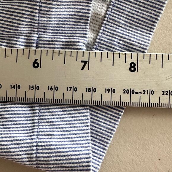 Talbots Stripe Seersucker Chino Shorts Womens 4 Blue Coastal Preppy - Picture 8 of 10